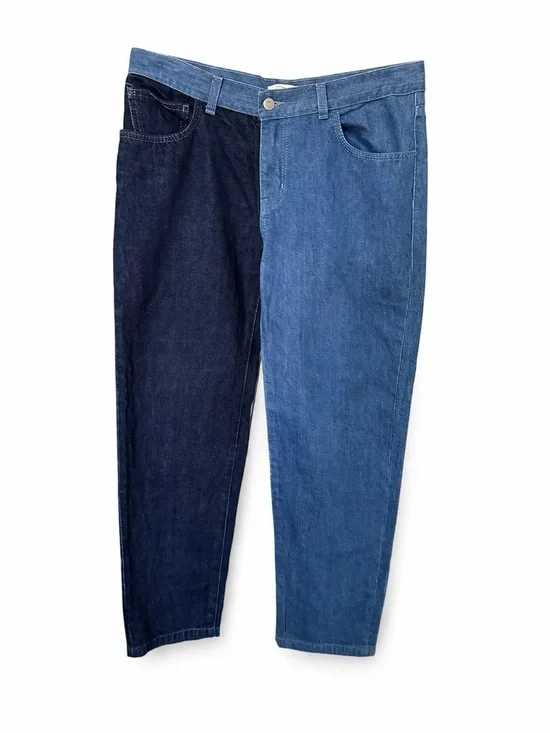 🌺 ASOS Two-Tone Denim Jeans | Colorblock Straight Leg - Picture 3 of 4